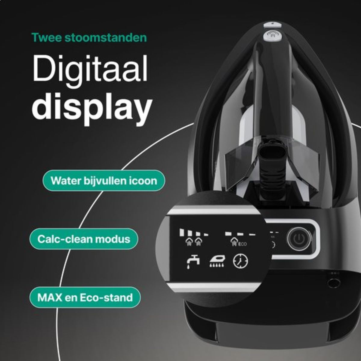 Stoomstrijkijzer met Stoomgenerator - 3000W - Zwart