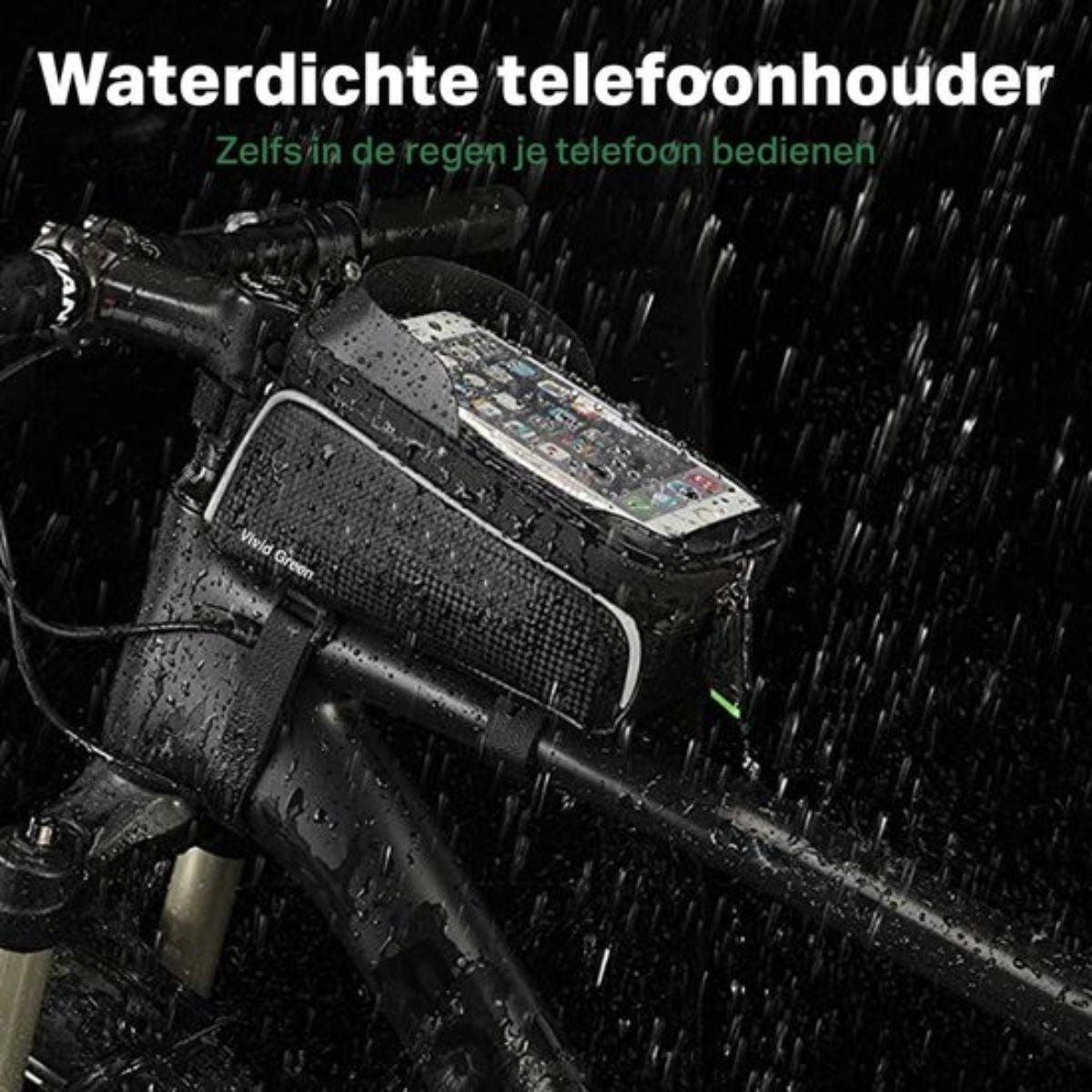 Fiets Telefoonhouder – Waterdicht – Zilver/Zwart