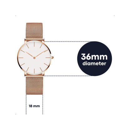 Tyme Ibiza Dames Horloge - 36mm Wit/Rosékleurig - Horloges voor Vrouwen & Meisjes - Polshorloge - Uurwerk - Moederdag Cadeautje - met Cadeauverpakking