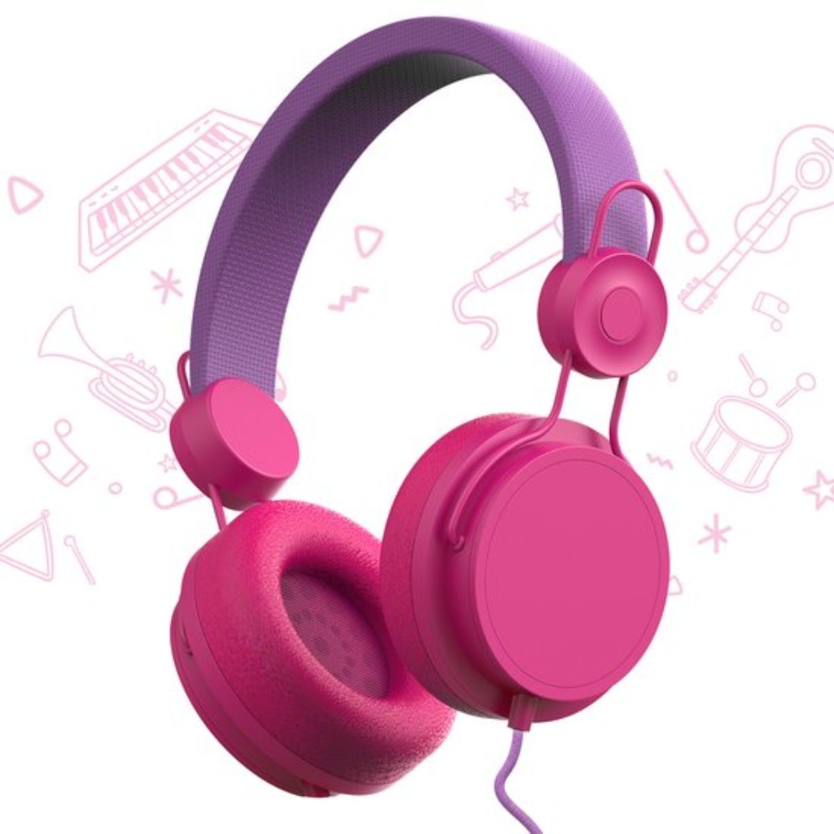 Koptelefoon Kinderen - Kids Headphones - Kind - Met Draad - Koptelefoons- Headphone - 85 dB Limiet - Roze/Paars