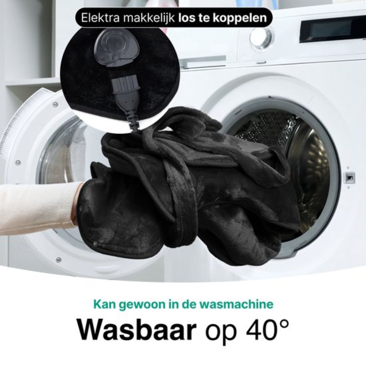 Warmtekussen -Elektrisch - Schouders, Rug, Nek, Buik, Been - Wasbaar - Zwart