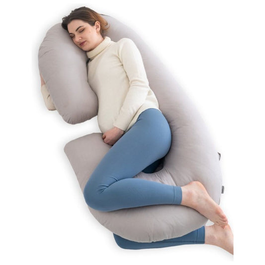 Zwangerschapskussen (C-vorm) - Voedingskussen - Zijslaapkussen - Body Pillow - Lichaamskussen - Grijs