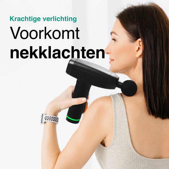 Massage Gun met 6 Opzetstukken & Opbergcase - Professioneel - Sport en Relax Massage apparaat - Draadloos - Zwart