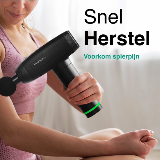 Massage Gun met 6 Opzetstukken & Opbergcase - Professioneel - Sport en Relax Massage apparaat - Draadloos - Zwart