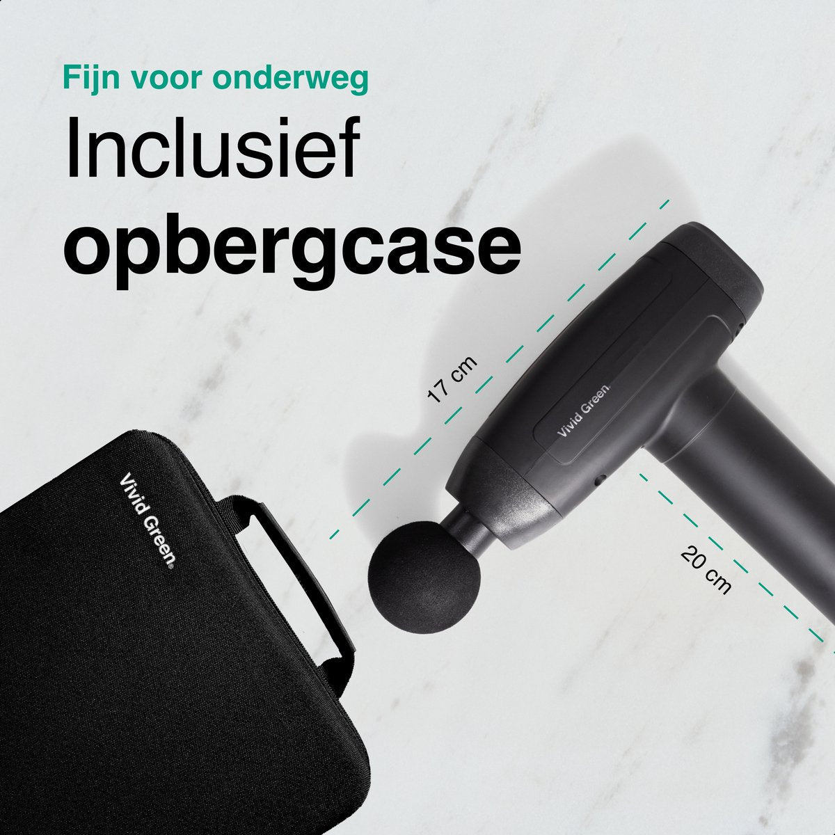 Massage Gun met 6 Opzetstukken & Opbergcase - Professioneel - Sport en Relax Massage apparaat - Draadloos - Zwart